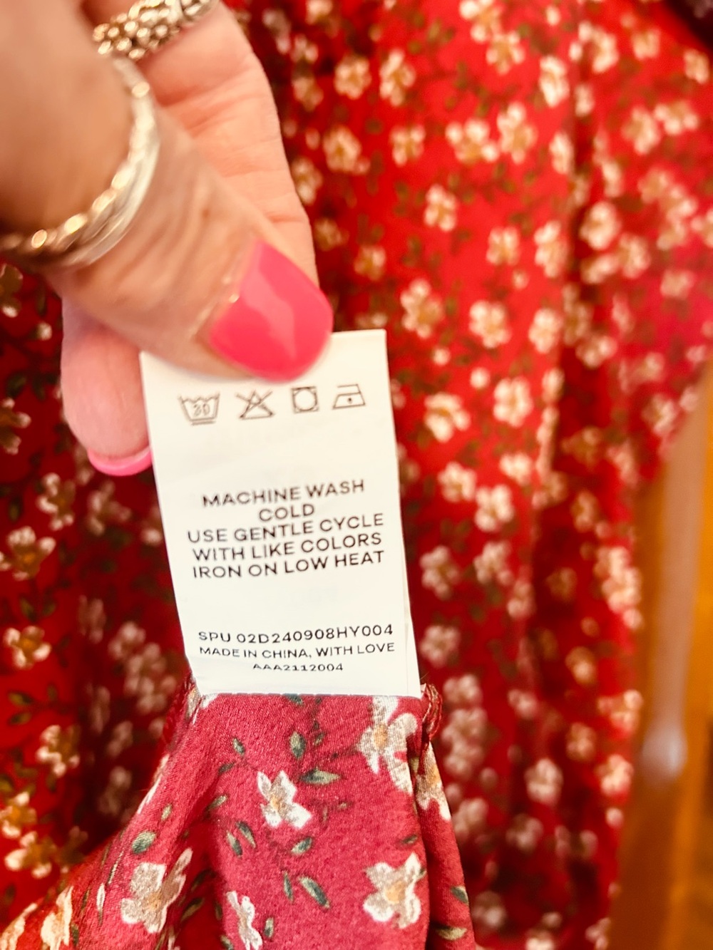 Burgundy Floral Midi Dress NWT - Picture 5 of 5